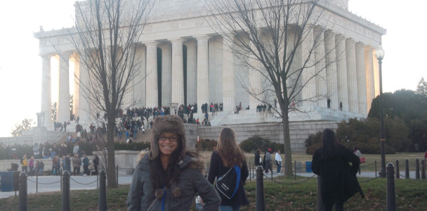 me in the front of the Abraham Lilcon.