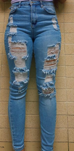 Ripped jeans are one of many key issues students tend to have with the dress code.