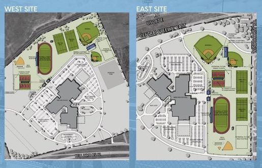 The plans for the new high schools, Memorial and Legacy High School, respectively.