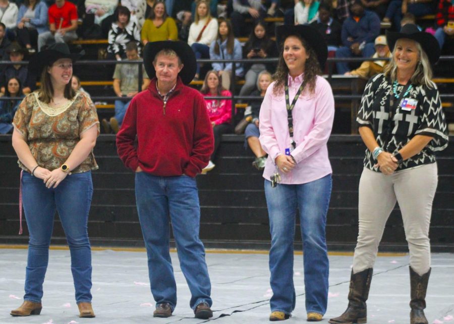 Kyndra Henson, Cleveland Wallerich, TiAda Radtke and Kristy Ciuba were named honorary Raiders at last weeks Round-Up assembly. 