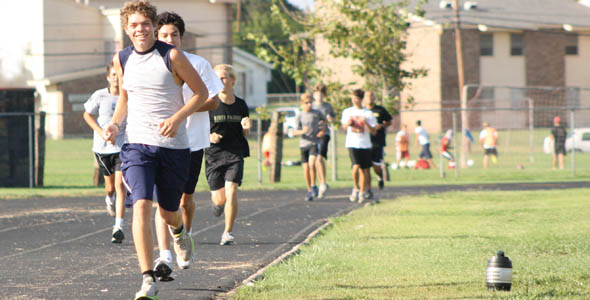 Carpenter Wyatt practices for cross country. The boys won second at their meet Sept. 16. Coach Josh Hill said Wyatt improved his time by seven minutes.