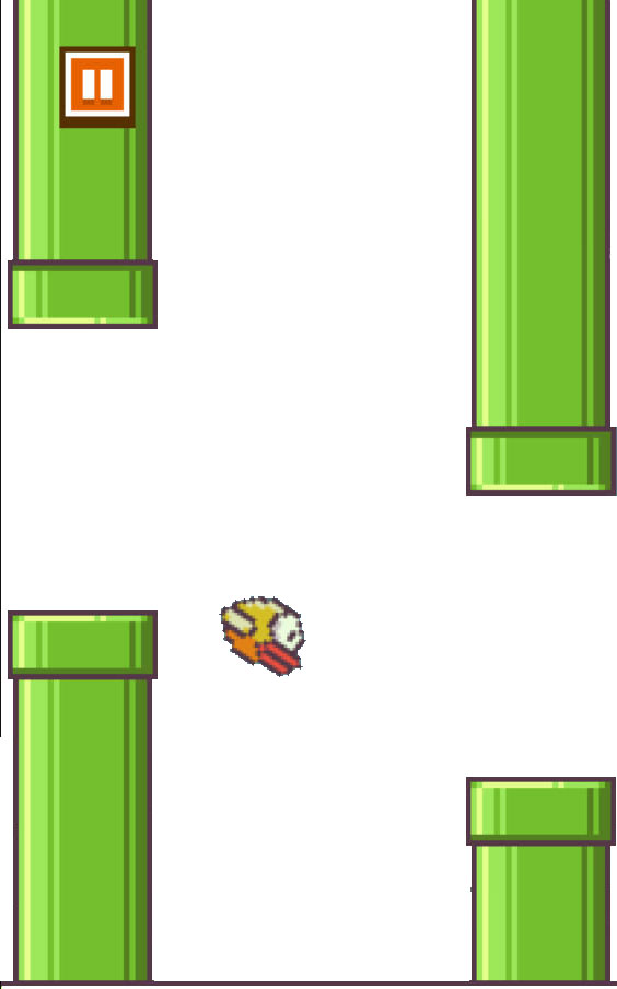 Screenshot of a game of Flappy Bird