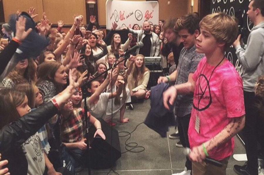 Freshman Christian Akridge answers questions at the Pressplay event in Philadelphia Nov. 8. Akridge started using the Vine app in August and quickly gained the attention of other Vine users. He now tours with other social media celebrities.