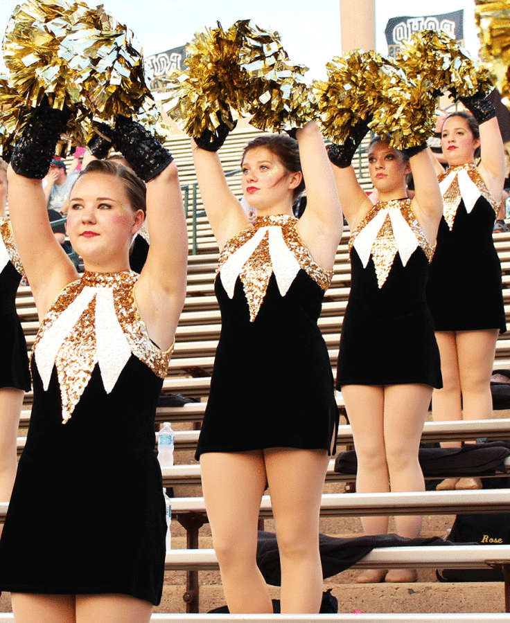 The dance team performs to the Fight Song at the Abliene Cooper football game on Aug. 28, 2014.