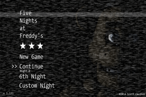 The menu screen when the player beats the fifth night, sixth night and special seventh night challenge.