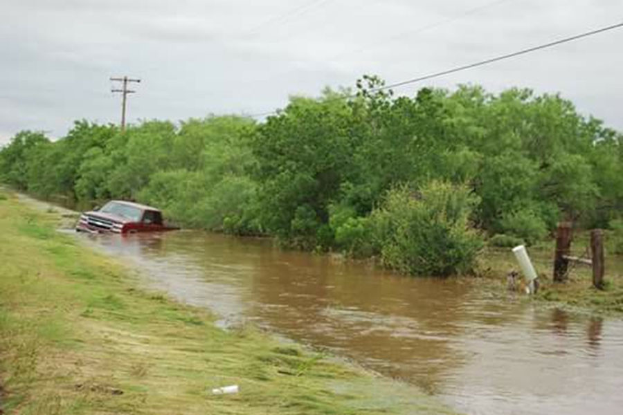 While the flooding occurred, many accidents had taken place, including car wrecks, flooded roads, and evacuations. Photo contributed by the 
American Red Cross.