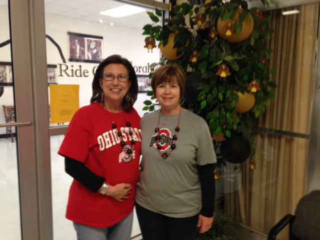 Receptionist Jan Albin (left) was diagnosed with cancer Jan. 14. Through her treatment she said, "I've learned there is always more I can do to help someone."