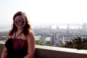 In Cartagena we walked to the top of a fort that was used to defend the city against pirates. We took this picture at the top. The view of the city was gorgeous. 