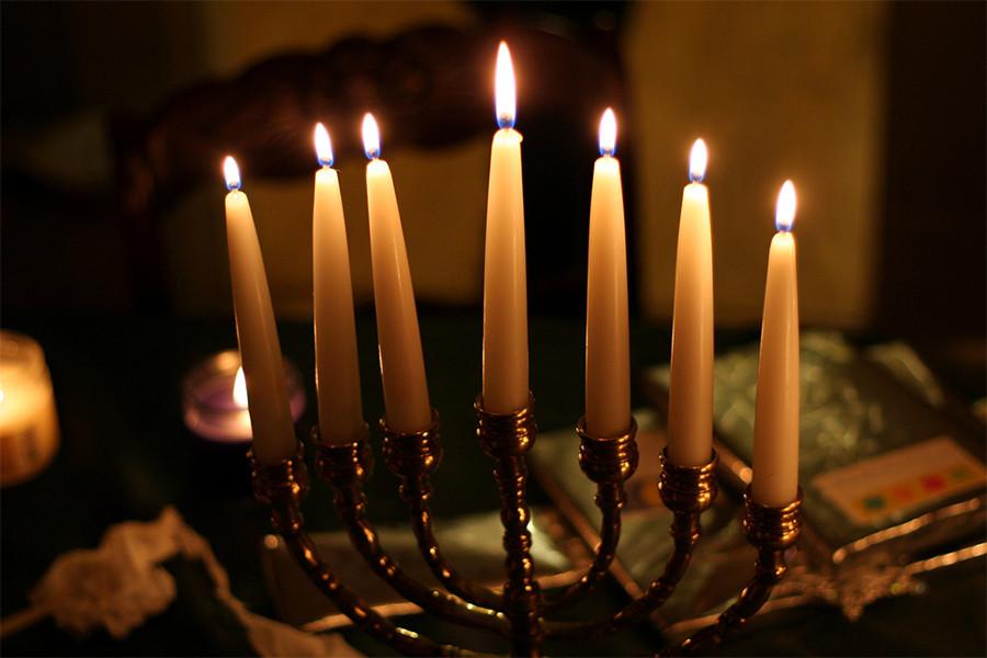 A Menorah Amongst Christmas Trees