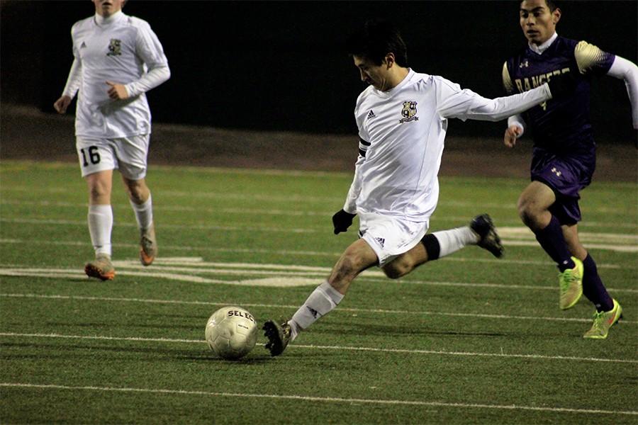 Senior Greg Fiorentino plays against Old High on Jan. 29.