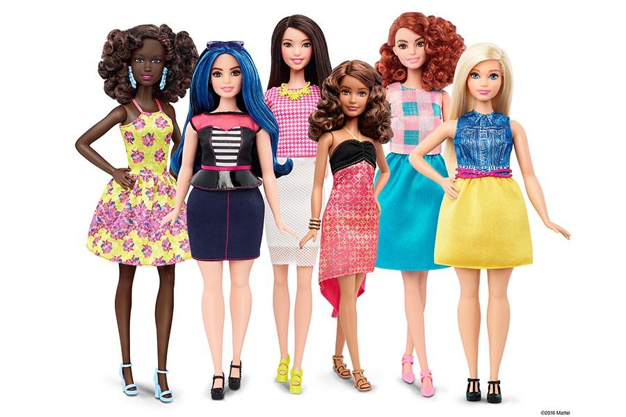 The new 2016 Barbie Fashionistas line includes four body types, seven tones, 22 eye colors and 24 hairstyles.
Photo available online by Mattel, Inc.