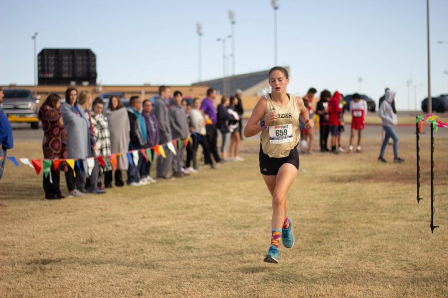 Makenzi Renfro represented Rider at the regional cross country meet earlier this week. 