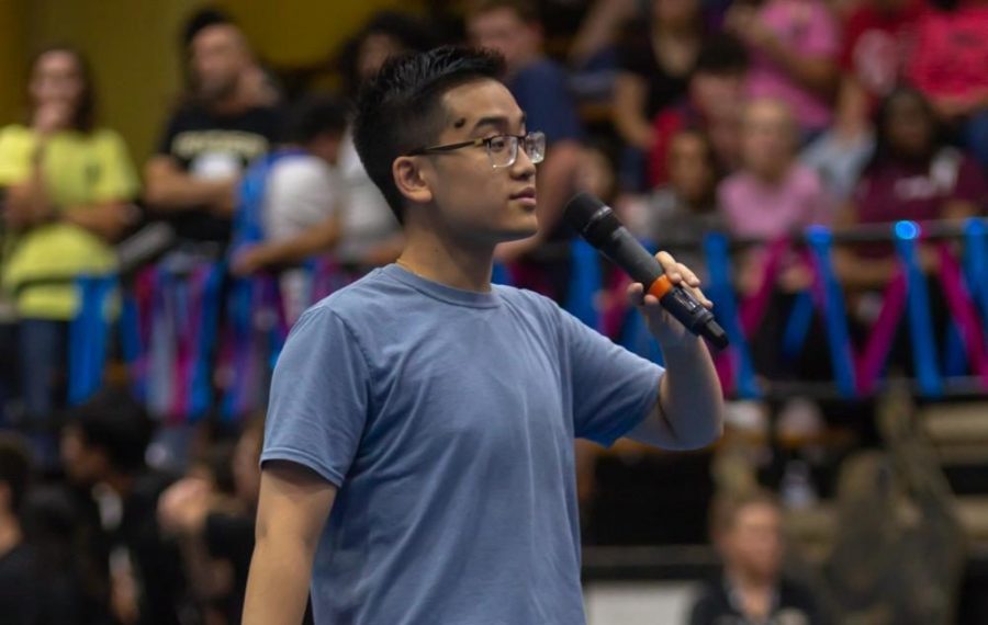 Senior Peter Nguyen is the host of this years pep rallies.