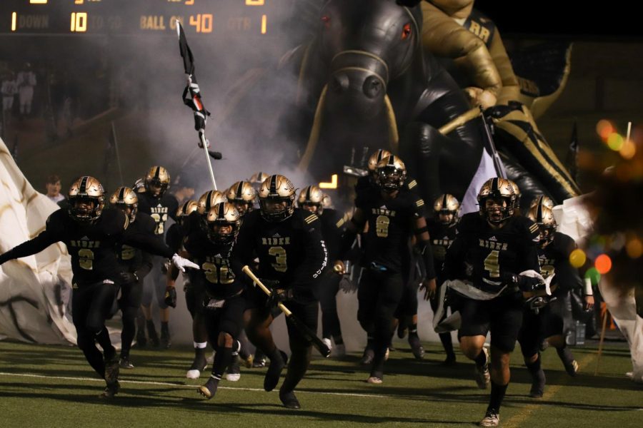 The Rider Raiders Football team ready to beat the coyotes.