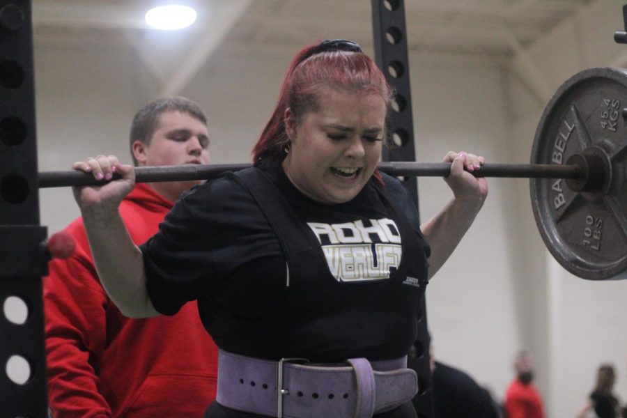 Hannah+Wilson+is+one+of+two+Rider+athletes+heading+to+the+state+powerlifting+meet.+