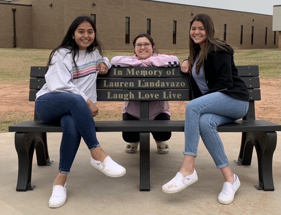 Rodriguez (left), Darkow (middle) and Aquallo remember their friend Lauren fondly.