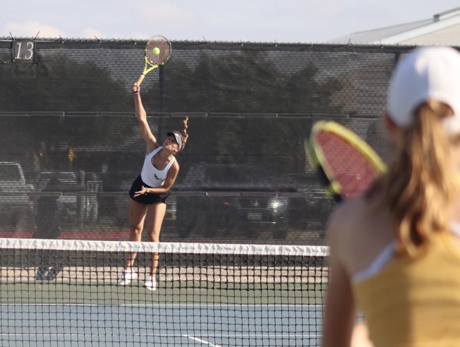 Senior Axelle Jacquemin returned to the Northside Tennis Center for the second time as a state qualifier.