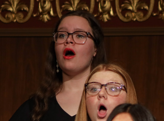 Amberly Schell performs at the winter concert.