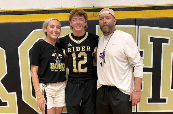 Lauren, Joe and Josh Castles are enjoying their school year together at Rider. Lauren is a new coach, while Josh is the head basketball coach. Joe is the starting quarterback. 
