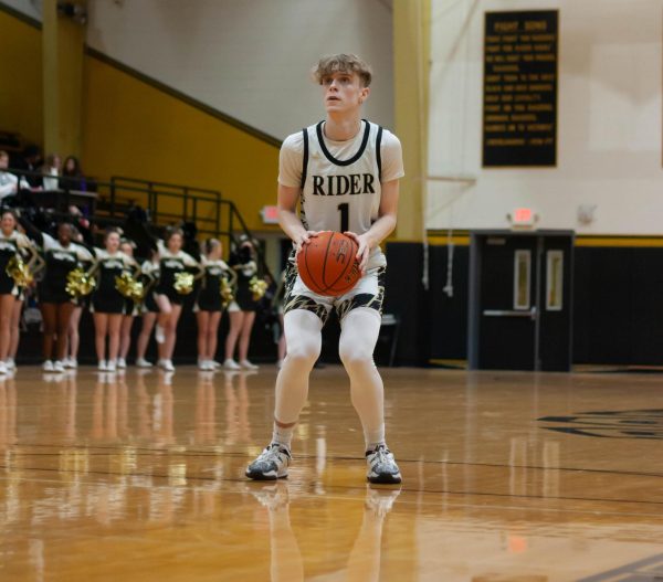 Gavin Aday is one of several key players for the Rider boys basketball team this season. 