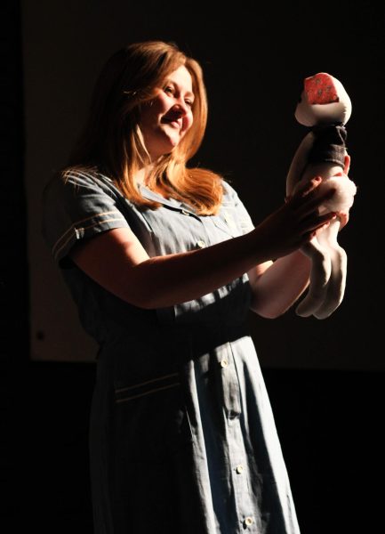 Rylee Cargal plays five different characters in Riders one-act play “The Miraculous Journey of Edward Tulane.”