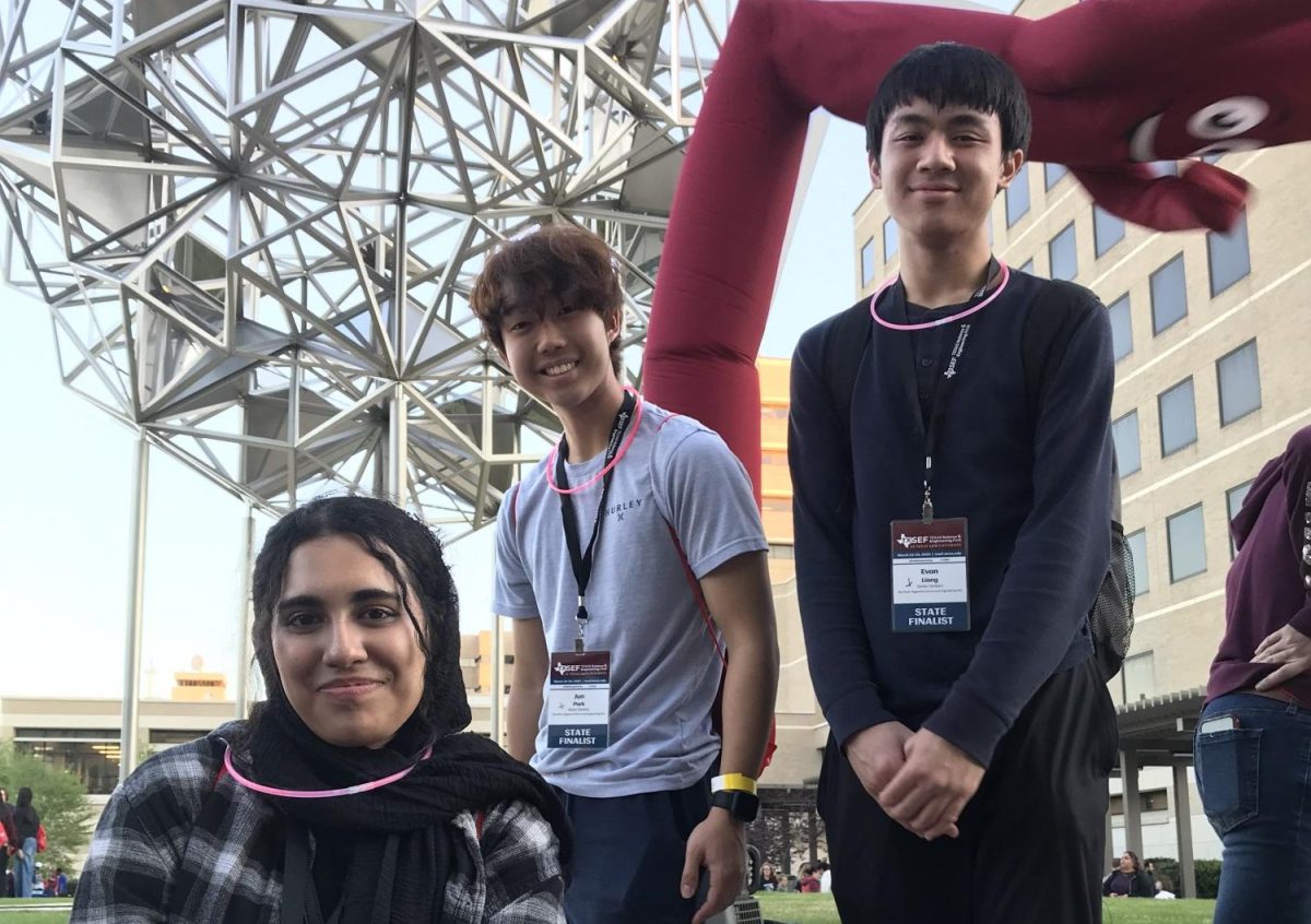 Zara Farooq, Jun Park and Evan Liang are going to an international science fair in Los Angeles next month. 